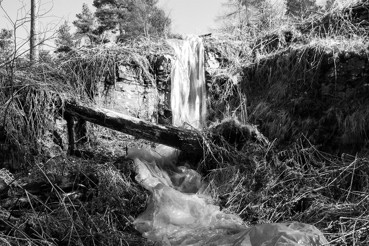 Landscape black and white plastic rivers Waterfalls environment Nature