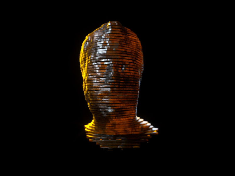 3D octane experiment c4d Photogrammetry dark bust portrait floating heads