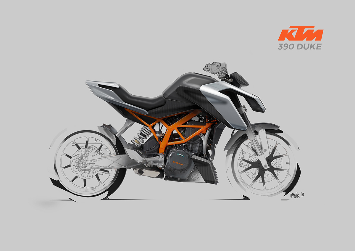 motorcycle design transport design KTM DUKE390 ozanik
