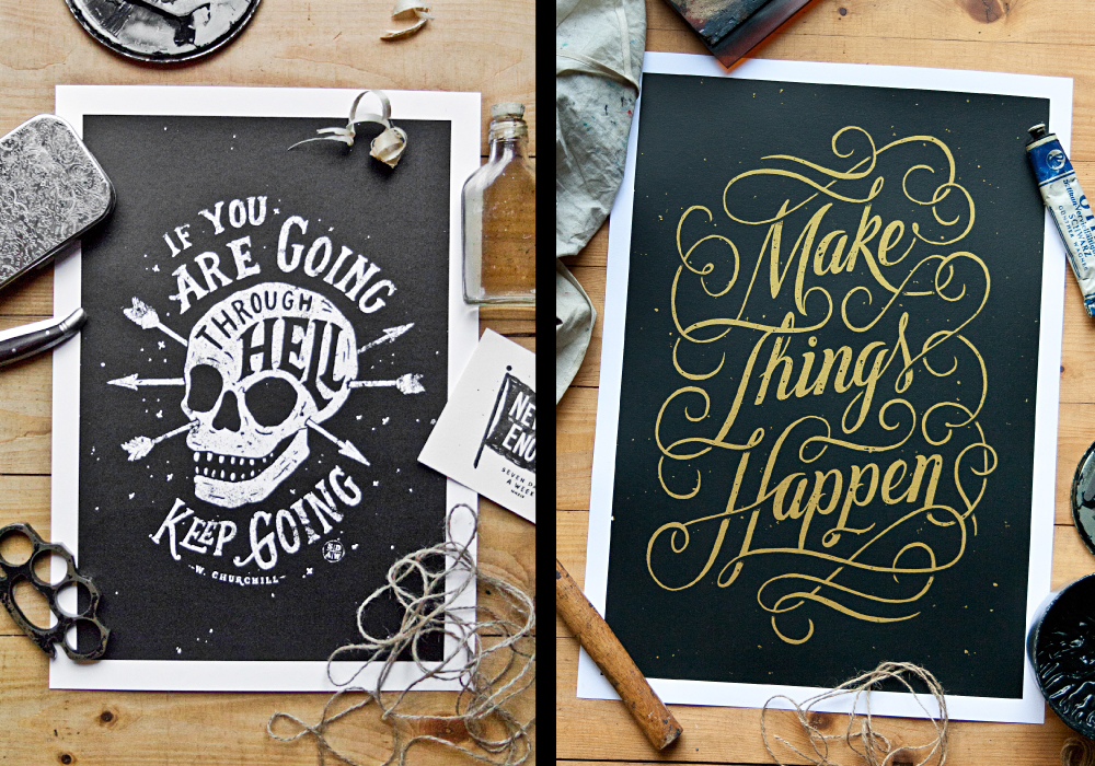 Handlettering lettering craft vintage t-shirt poster printshop printart