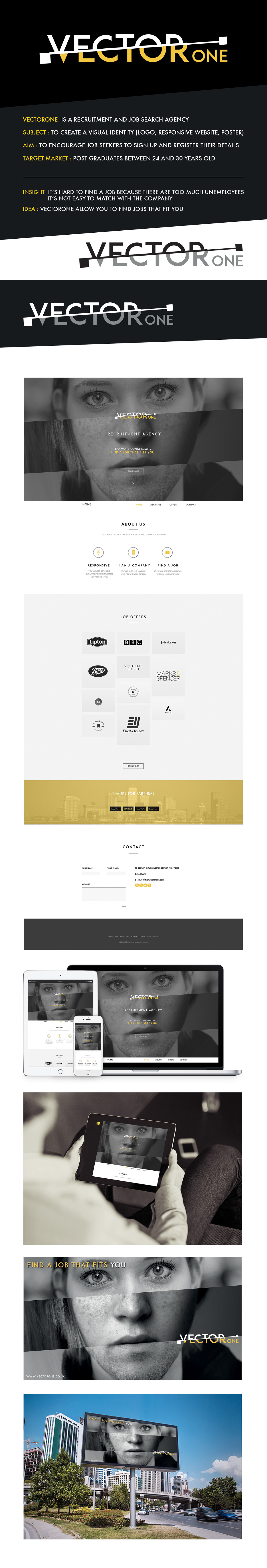 student project yellow black vector one job FIT match recrutment apply corporate