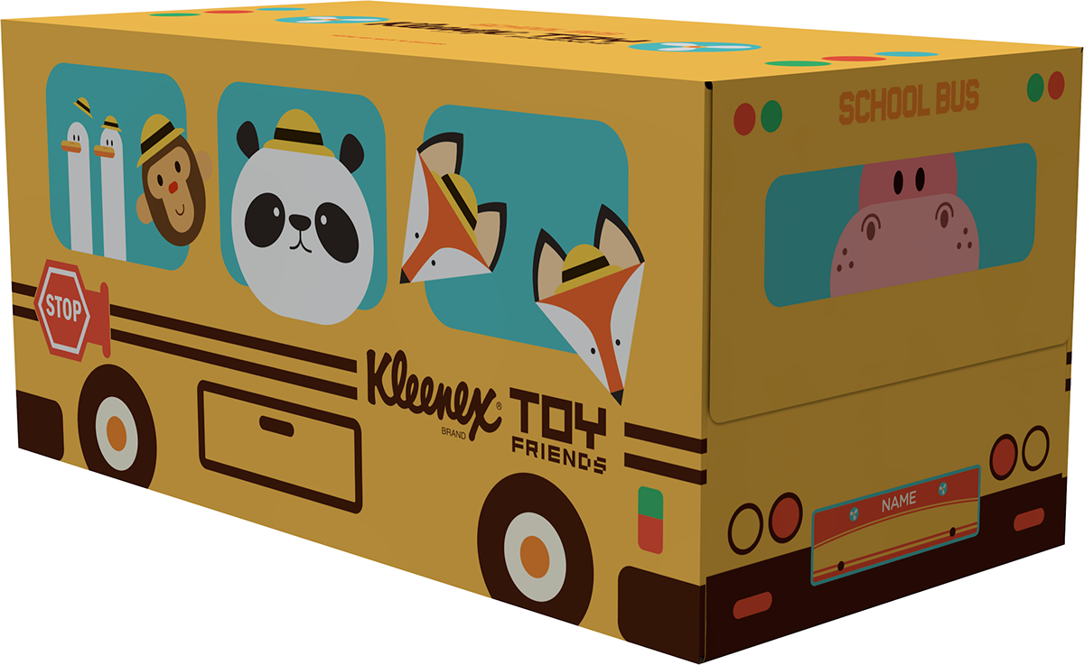 kleenex package kids Character animal character package design  artwork