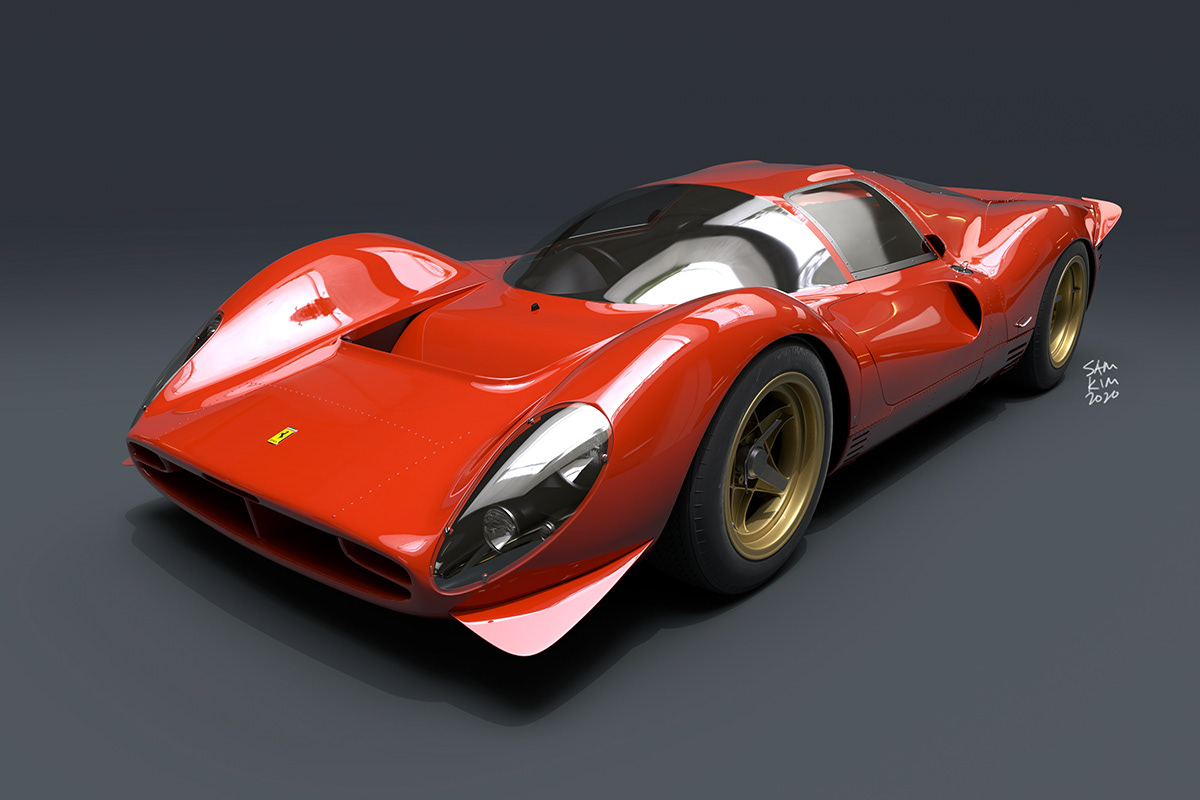 3D model Adobe Portfolio automotive   Ferrari 330 P4 Maya polygon