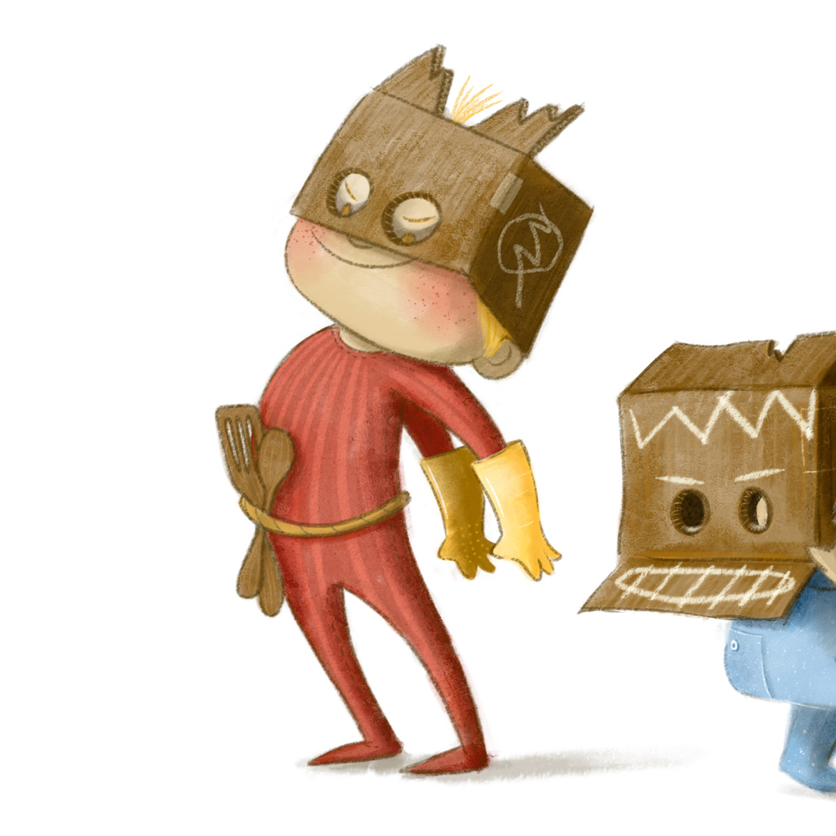boxes cardboard childhood children editorial Flash play superheroes
