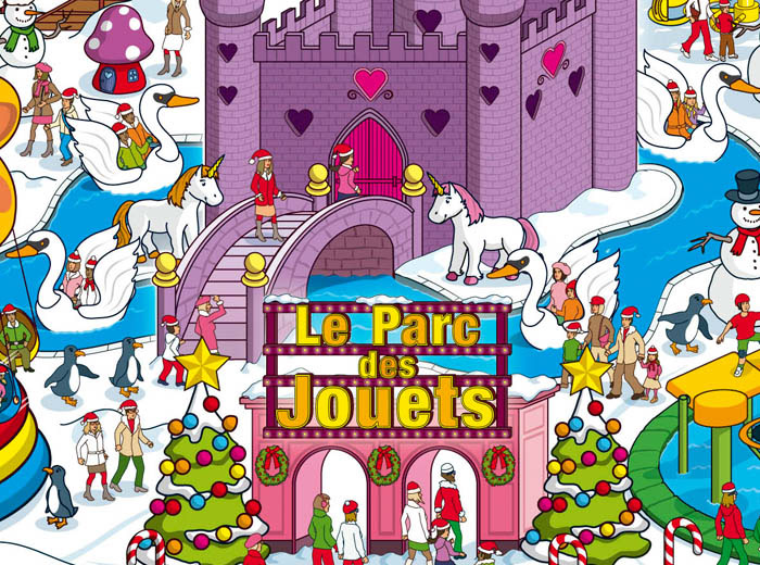 Adobe Portfolio Illustrator adverts Christmas ads kids children toys Theme Park maps seasonal marketing   Catalogue Isometric map