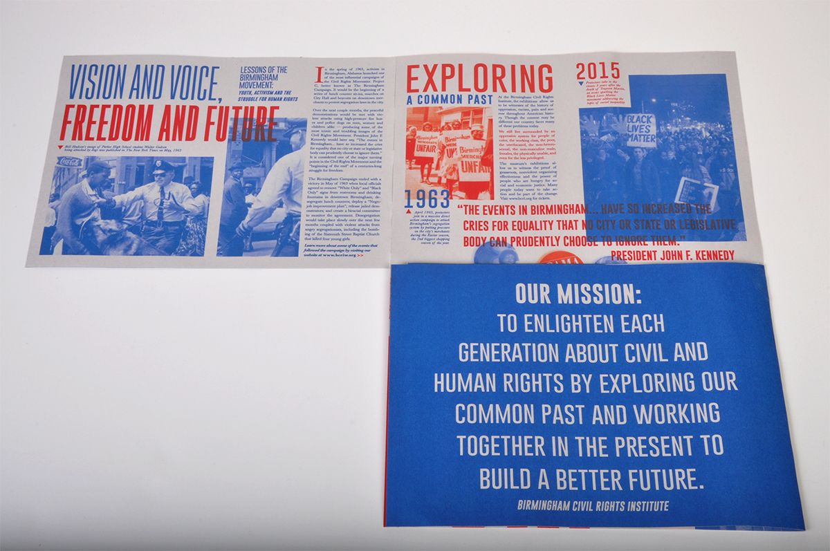 Birmingham Civil Rights BCRI Civil Rights Direct mail junk mail history two tone newspaper Layout editorial photograph Social equality museum