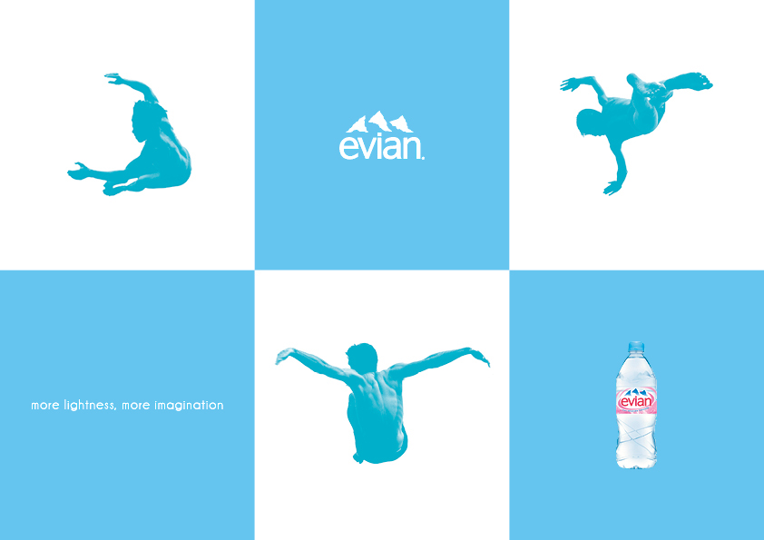 Evian bottle brand graphic design Advertising  poster water luxury acqua