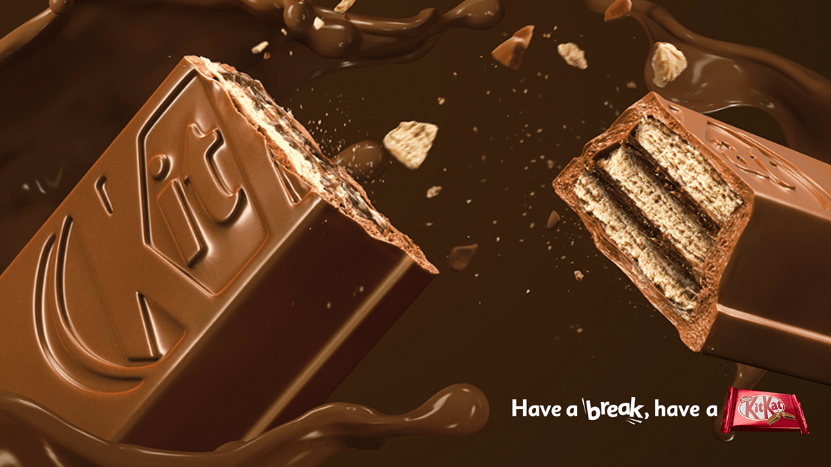 jp1985 mccann santiago kitkat chocolate CGI Food  Advertising  art direction  apetite appeal HAVE A BREAK