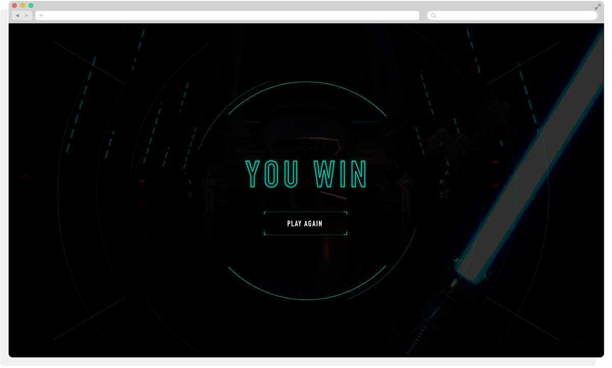 star wars lightsaber interactive Interface Webdesign Cinema green blue UI stormtrooper