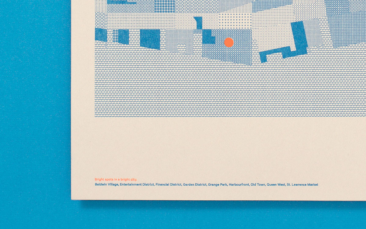 Toronto map pattern risograph quilt mosaic abstract promo Promotional mailer