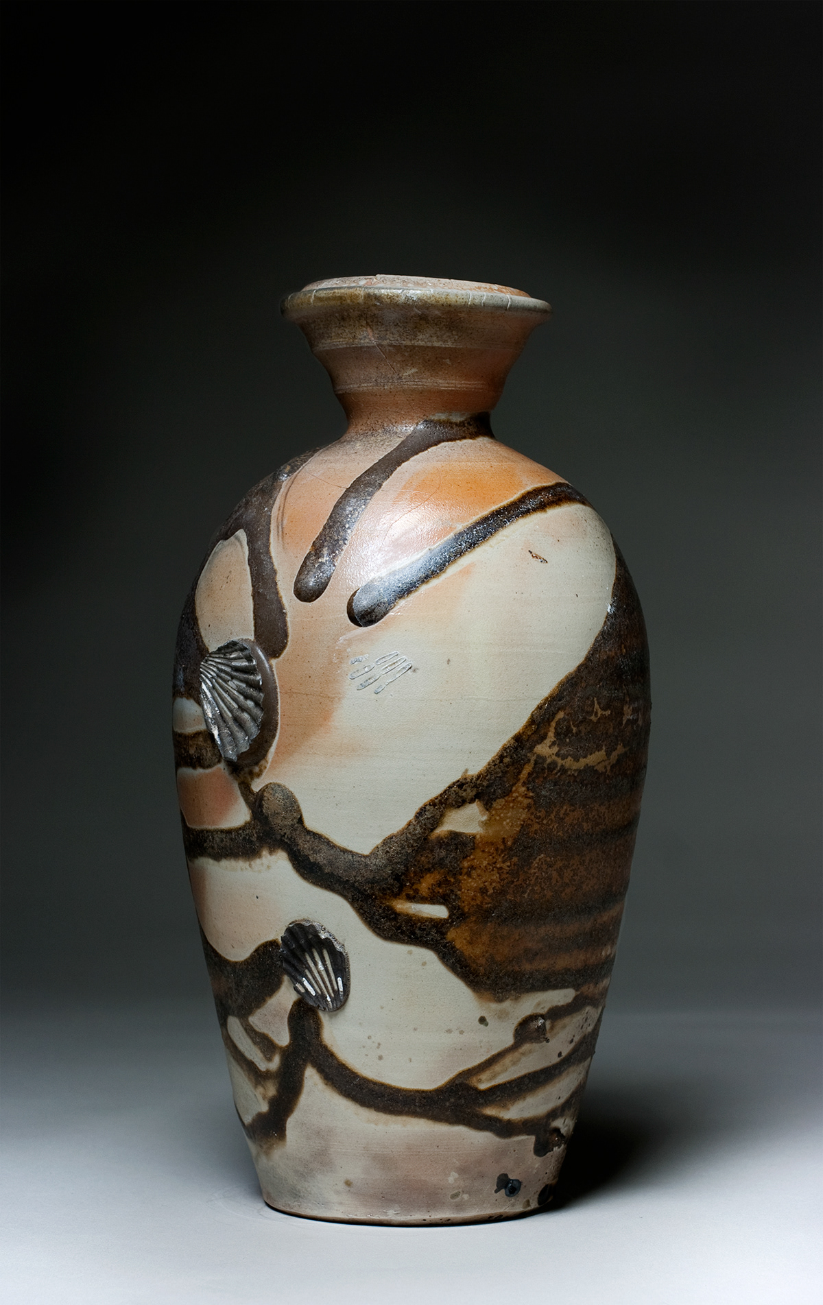 ceramic linear angular vessel soda fired cone ten