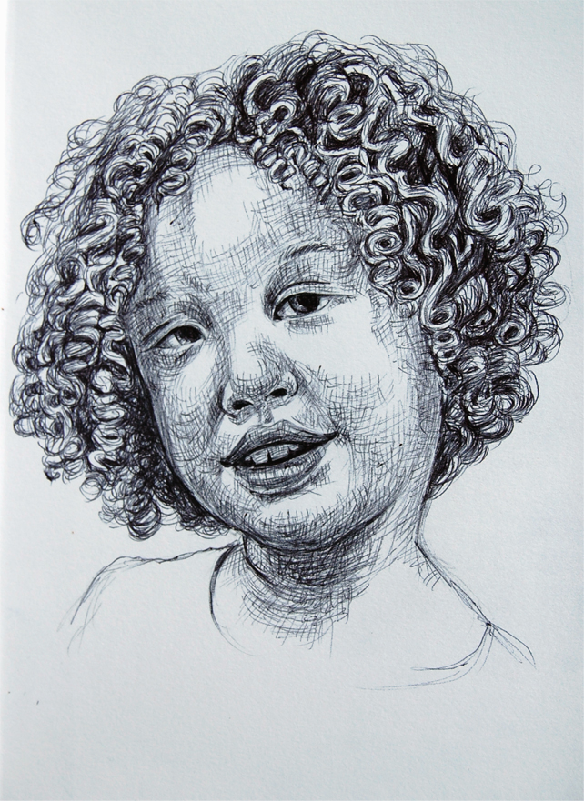 sketches drawings drawn ball point pen pen and ink califorina portraits
