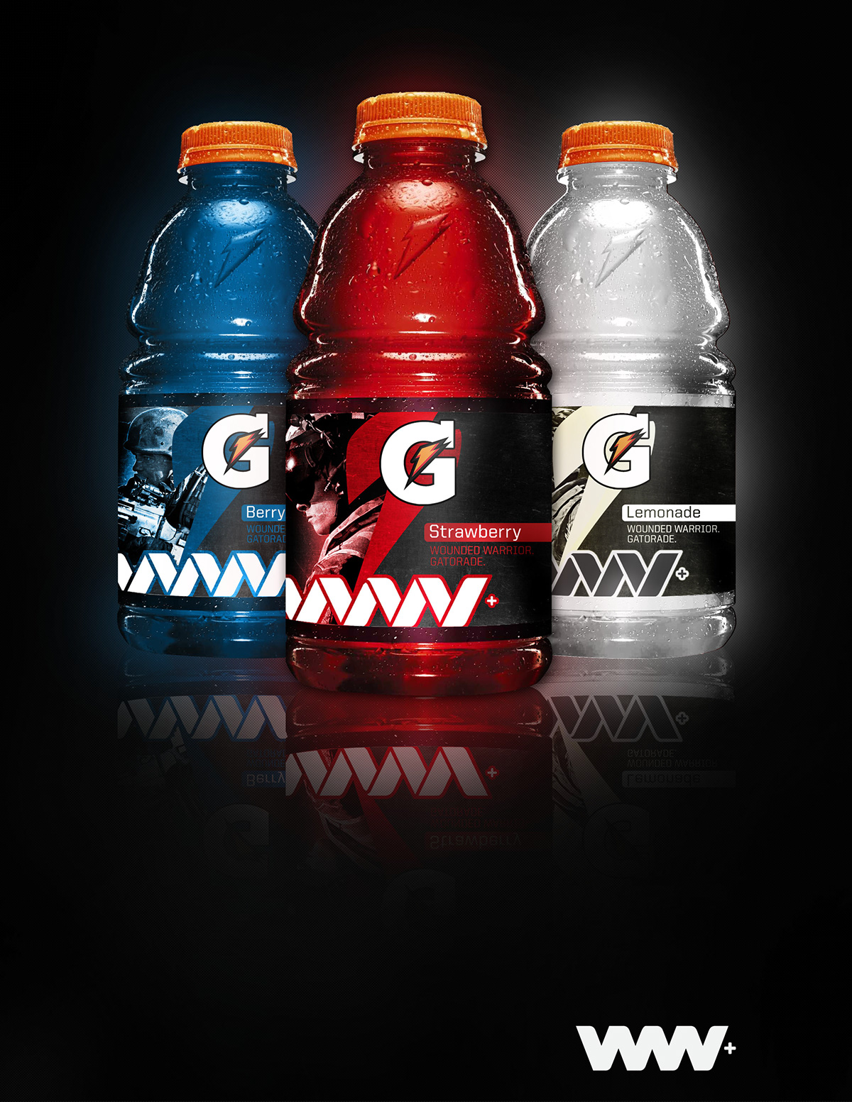 wounded warrior soldier blue red patriotic america contemporary clean gatorade