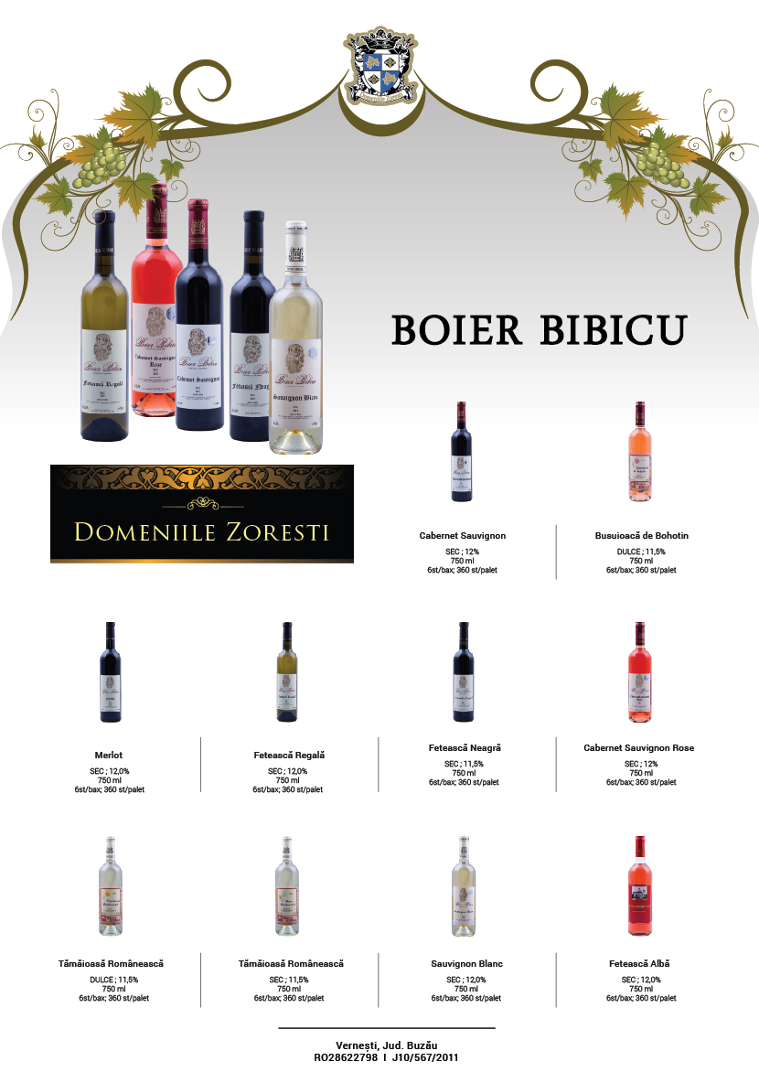 Domeniile Zoresti wine print catalog cataloque flyer