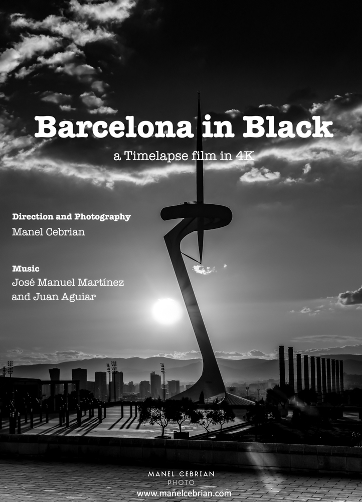 barcelona black White SKY Sun tower telecomunications poster timelapse barcelona city catalonia spain