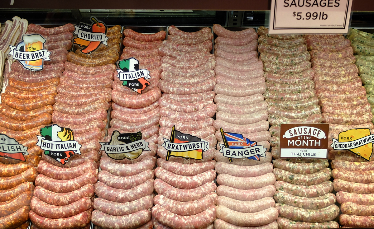 sausage Signage Food  foodie meat Grocery deli sign market farmer's market