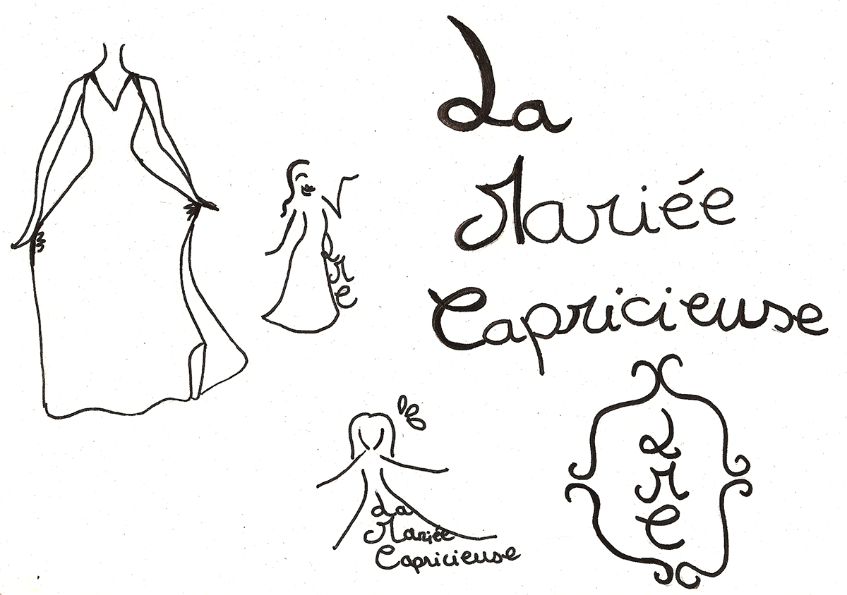 La Mariée Capricieuse creation logo graphisme processus mariage chic romantique design graphique