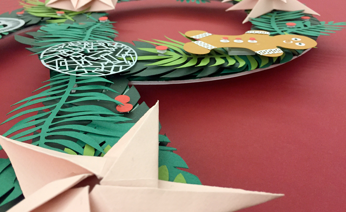 craft Christmas handmade handcraft cardboard origami  ornaments candycane rollstudio
