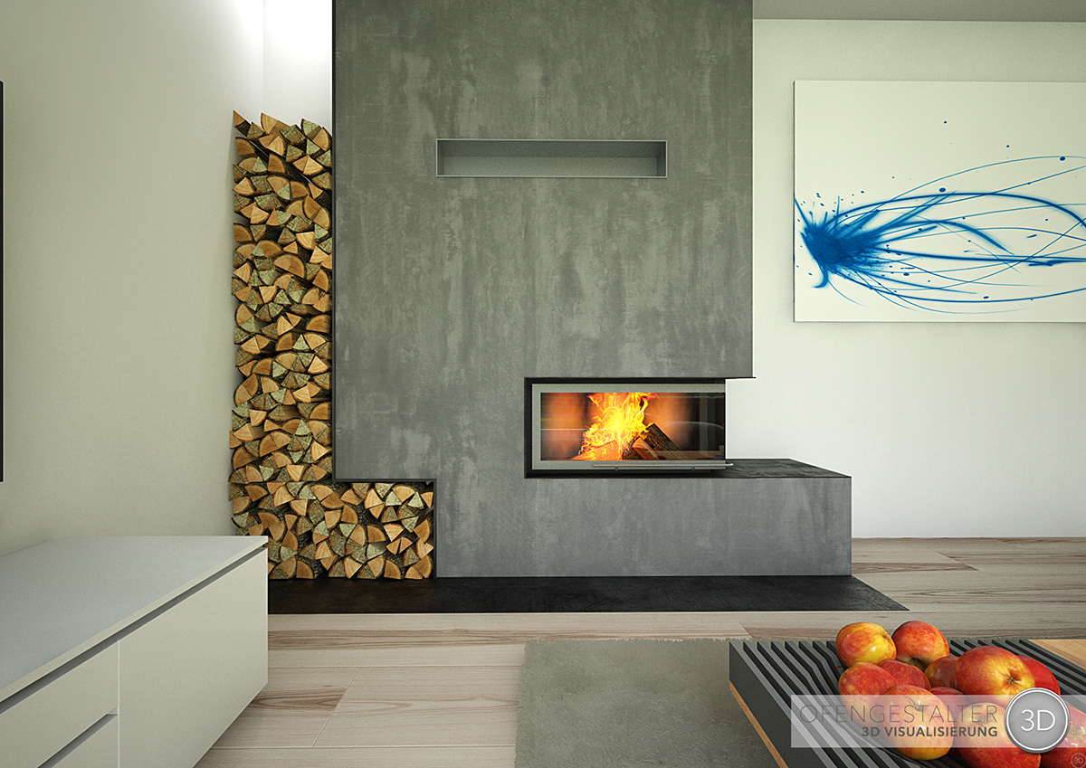 Render Vrayforc4d c4d palettecad Brunner Interior fireplace