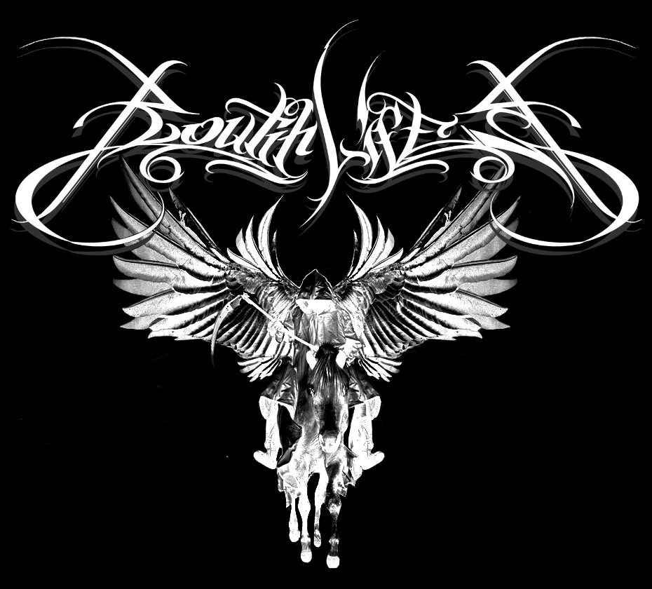 brutal death lettering logo wings
