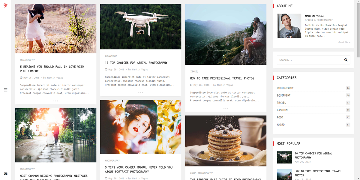 Blog css3 gallery html5 personal blog photo photo albums photographer Photography  template