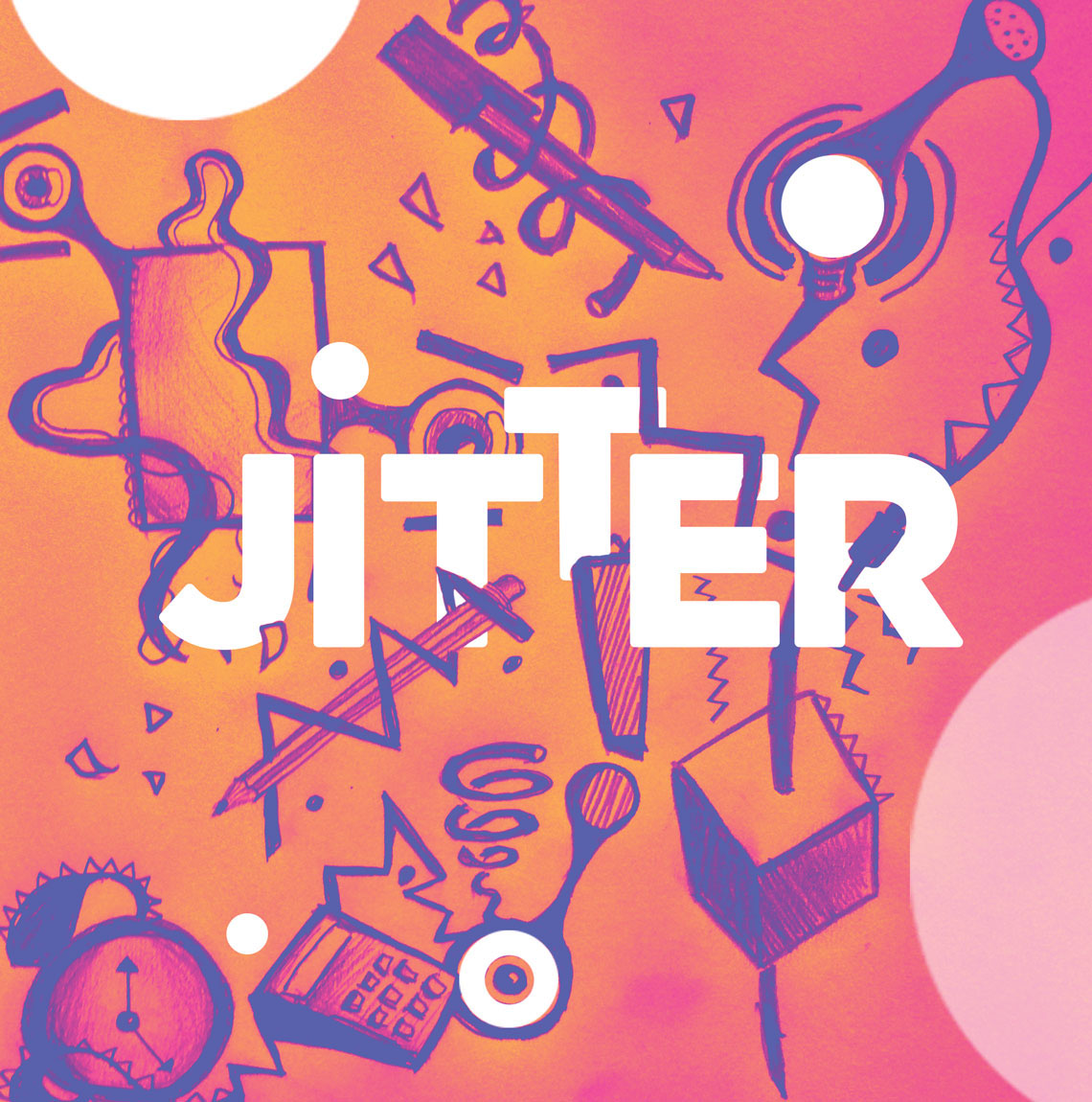 jitter Coffee brand colour color bright logo orange pink blue purple illustrate draw art clean