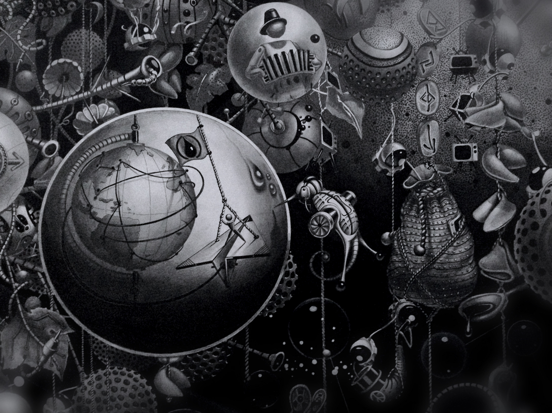Samuel Gomez surrealism graphite dreams black & white entanglements samuelgomezart CO2