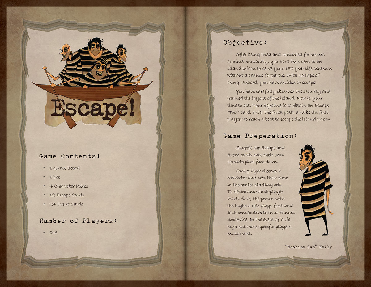 board game Escape! cards Rule Book game