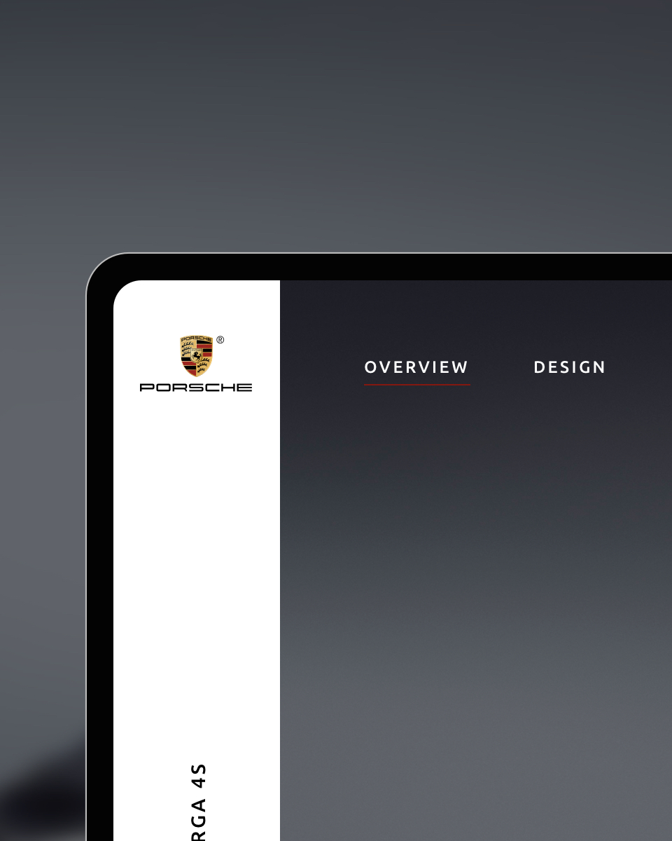 Porsche Ecommerce Website landing page car Shopping