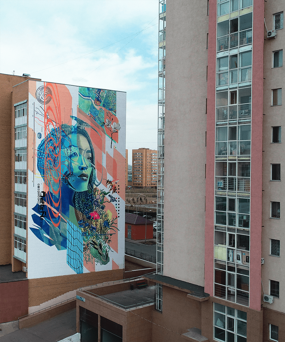 Mural muralart contemporaryart newmediaart streetart portrait