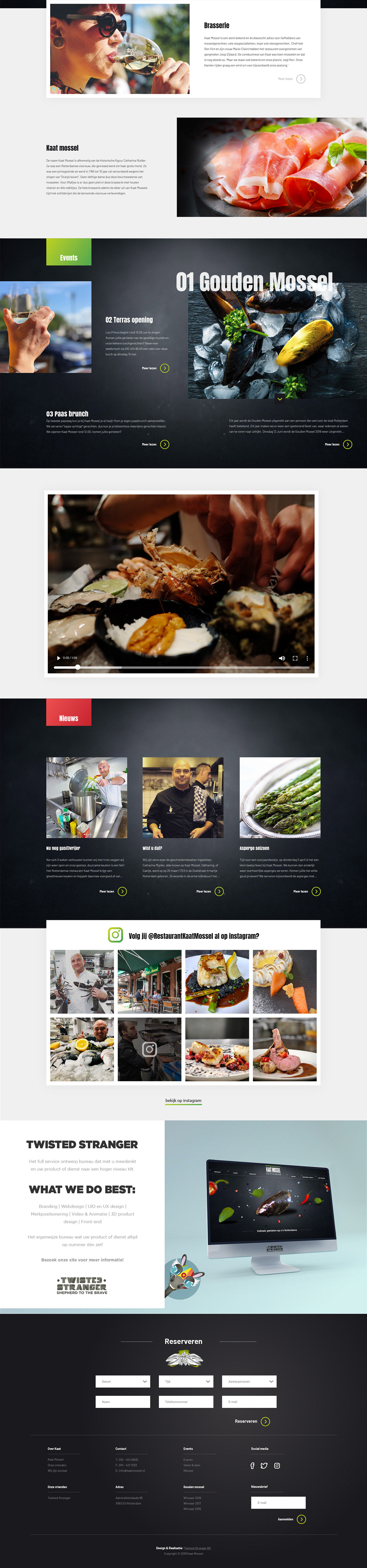 Website restaurant Webdesign UI/UX Food  Rotterdam fish mouseover css JavaScript