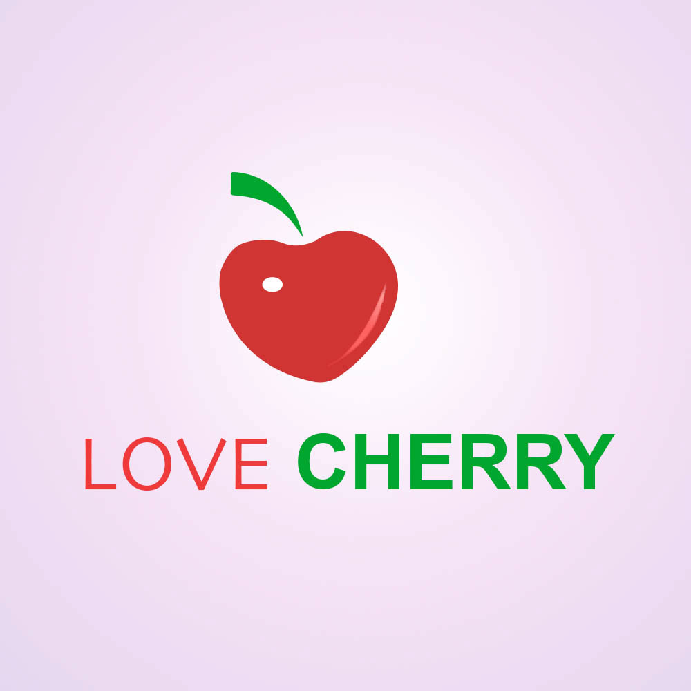 love logo Cherry logo red logo clean logo simple logo love cherry