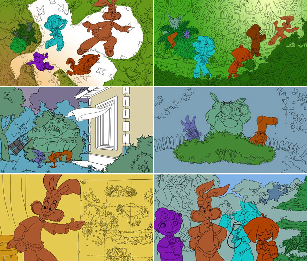 neresta nera bunny Quicky comics animated kids COLOURING outlines Render 2D Nesquik