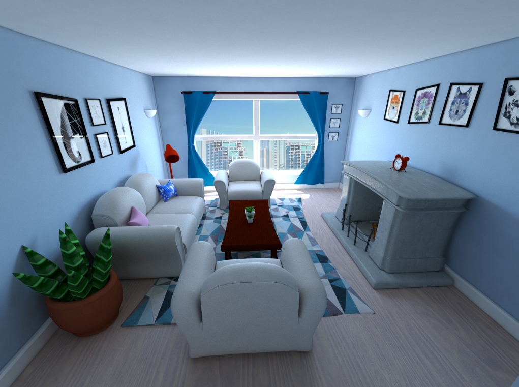 Modern Retro Cartoon Living Room on Behance