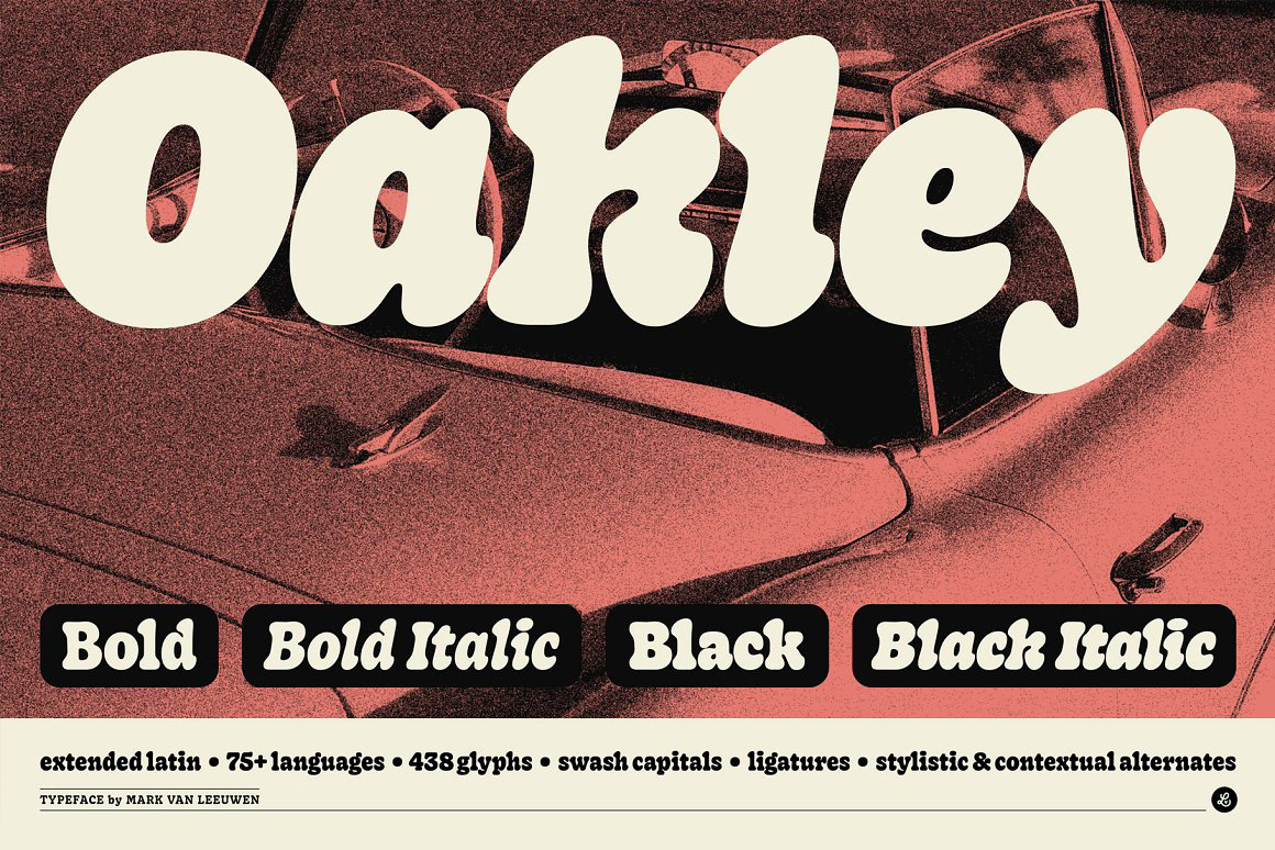 display font display serif font Mark van Leeuwen oakley Oakley Typeface rounded smooth soft vintage font