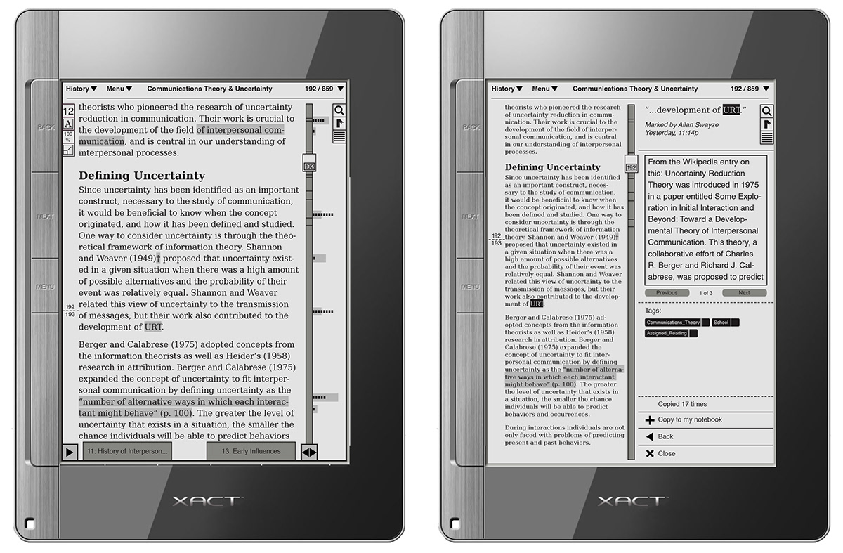 mobile IxD eReader  ePaper eink tablet social