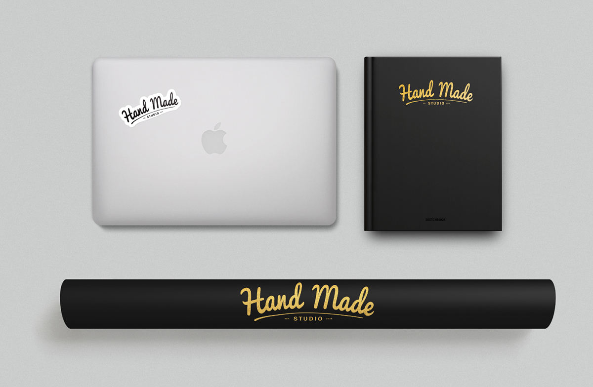 logo brand handmade Style black gold brands studio adventure creative