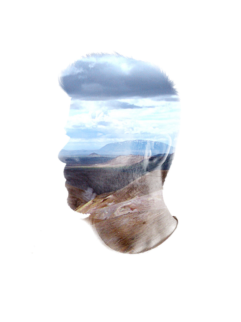 double exposure photo manipulation reflection self-initated iceland Birthday landscapes portrait