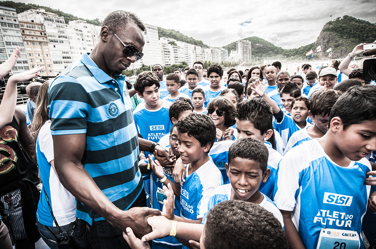 Usain Bolt mano a mano athletics Rio de Janeiro sprint