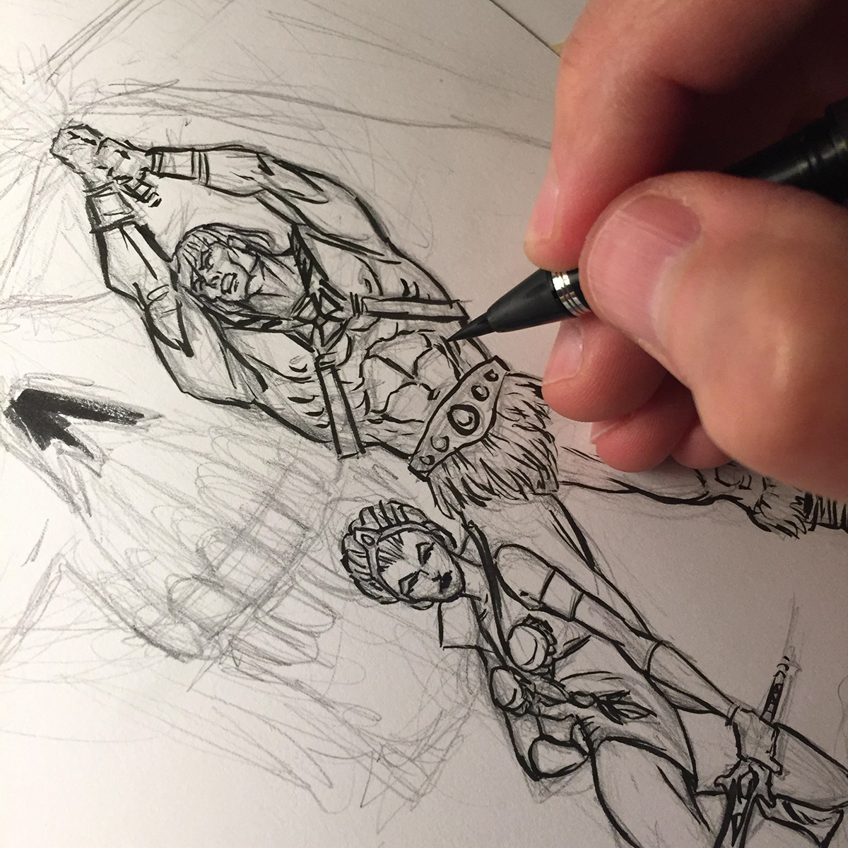 he-man sketch ink