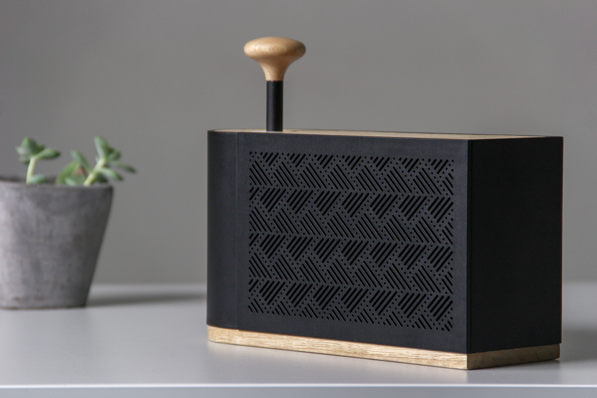 speaker wood bluetooth product design  industrial design  Sound Design  interactive design interaction 3d printed