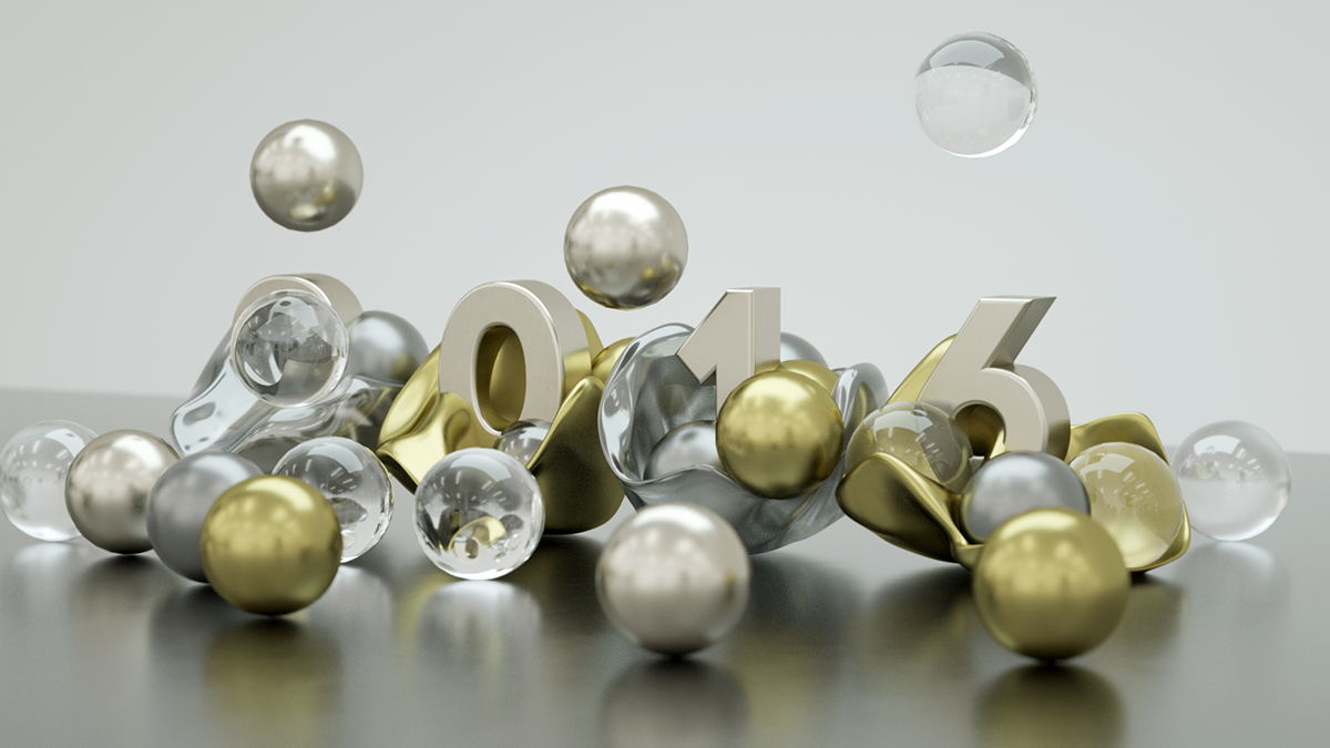 happy new year new year best wishes Happy Holidays octane Octane Render gold silver glass minimal