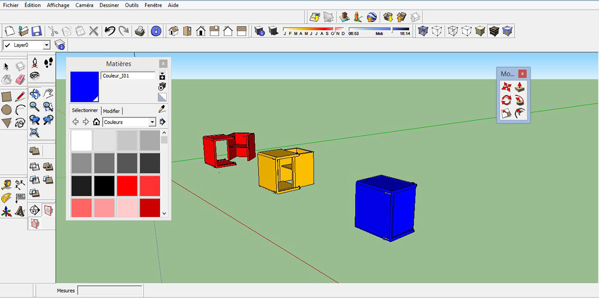 strasbourg modelisation enfant école aménagement cube SketchUP keyshot Polyester bois casier rangement groupe activité couleurs
