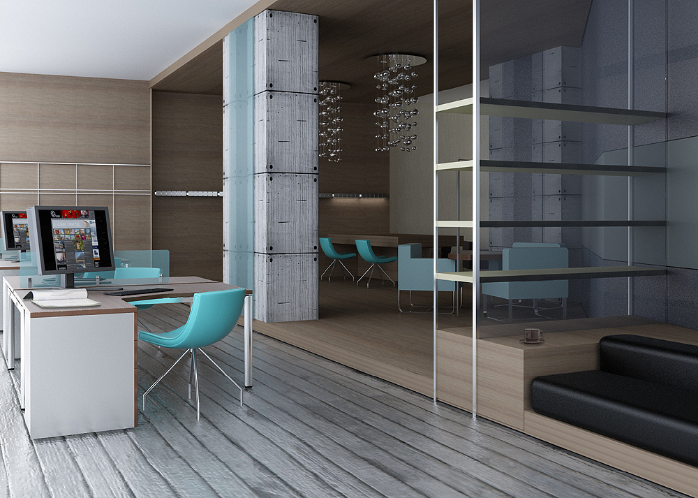 furniture Interior media group planning coffice Office cabinet Lobby Render vray ArchiCAD Project