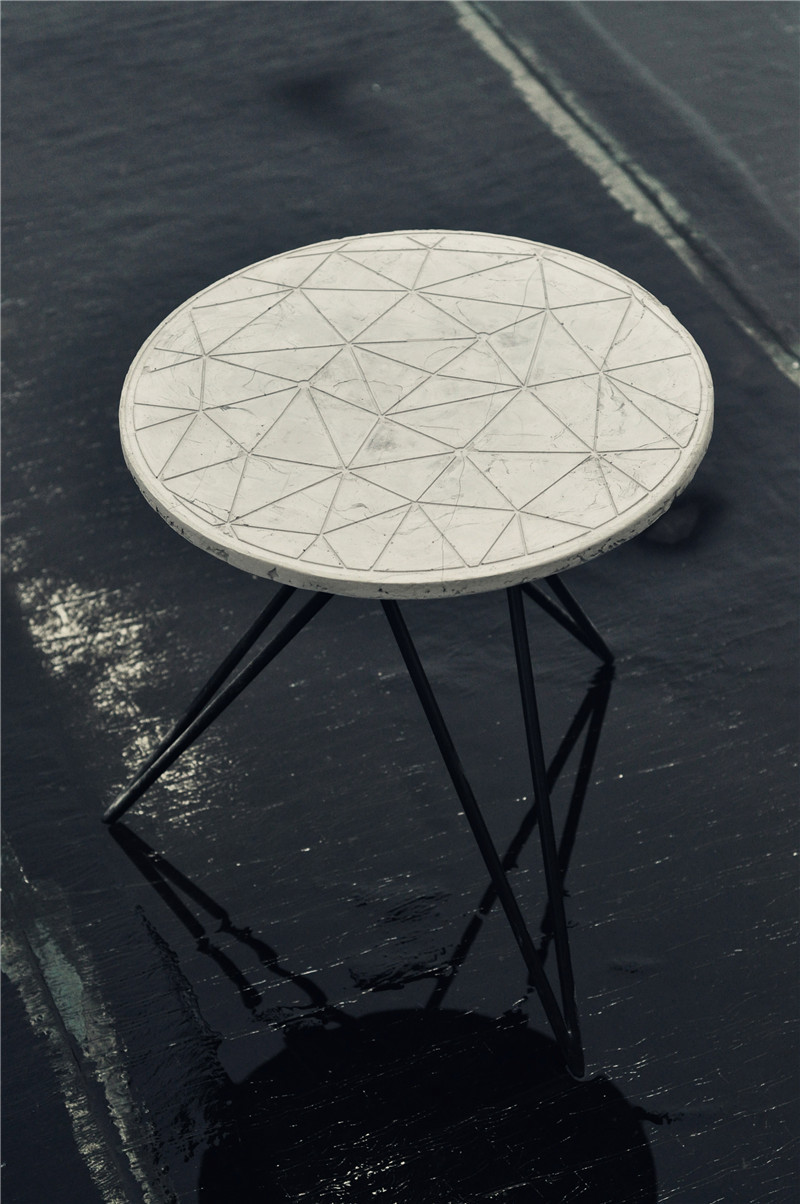 side table cement concrete polygon furniture