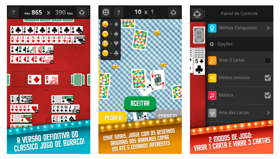 app UI ux visual design mobile design copag solitaire Playing Cards game