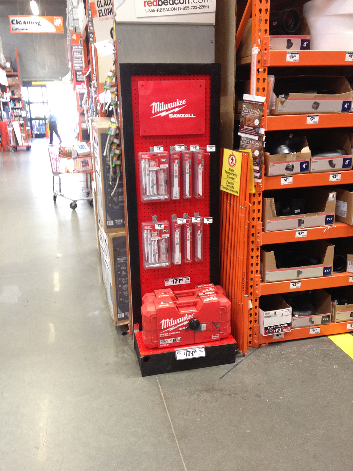 Milwaukee power tools Home Depot Hardware Stores Displays off shelf merchandising