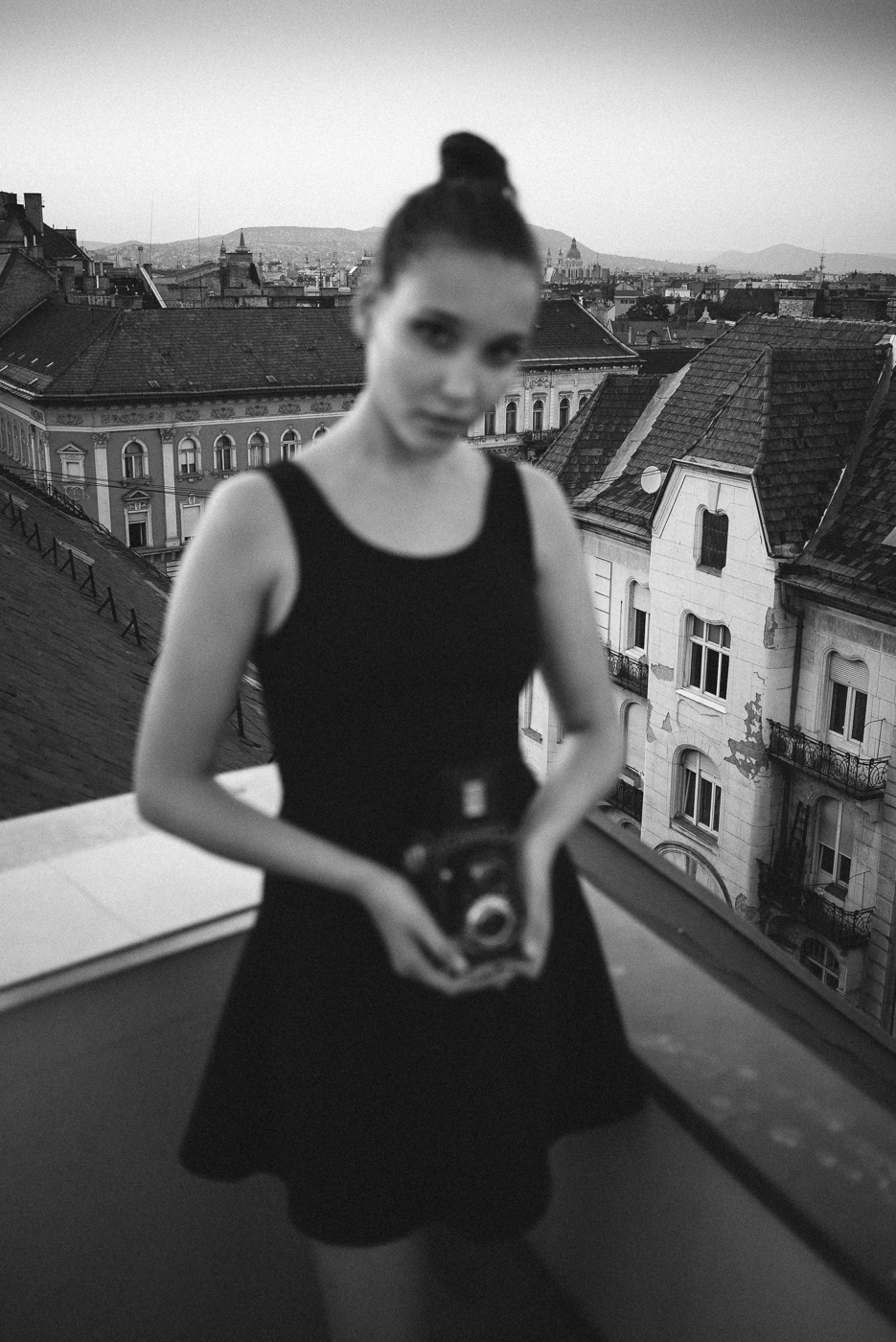 portraits Fashion  Film   Black&white portrait model modeltest Testshoot rooftop