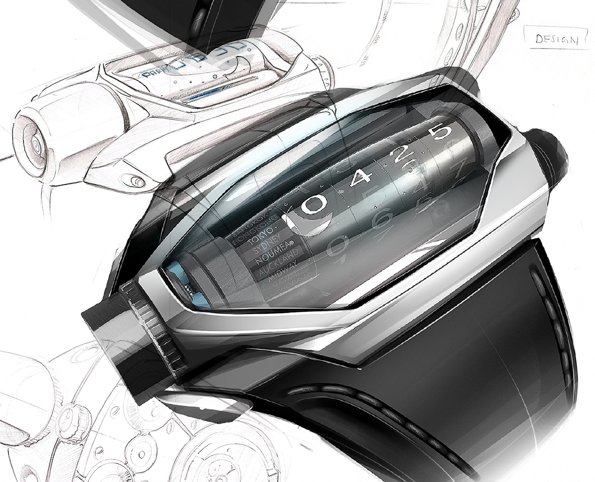concept watch design AK Genève rendering mecanic Sci Fi science fiction Watches horology horlogerie montre wristwatch