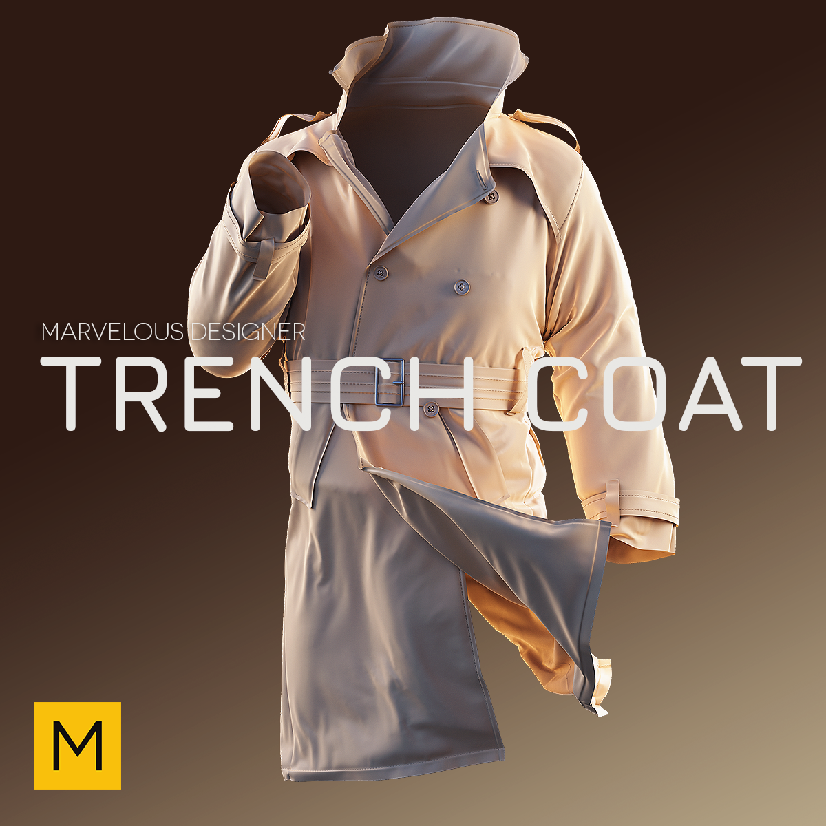 marvelous designer 3D Clothing trench coat 3d fashion 3d character cloth 3D cloth design 3d clothing 3d artist